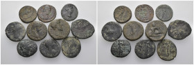 Weight 42.31 gr, 10 pieces Bronze Roman Group coins. Sold as seen.