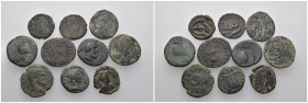 Weight 26.65 gr, 10 pieces Bronze Roman Group coins. Sold as seen.