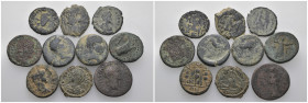 Weight 35.47 gr, 10 pieces Bronze Roman Group coins. Sold as seen.