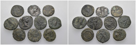 Weight 24.32 gr, 10 pieces Bronze Roman Group coins. Sold as seen.