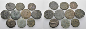 Weight 81.73 gr, 10 pieces Bronze Roman Group coins. Sold as seen.
