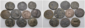 Weight 41.79 gr, 10 pieces Bronze Roman Group coins. Sold as seen.
