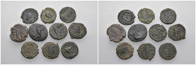 Weight 20.25 gr, 10 pieces Bronze Roman Group coins. Sold as seen.