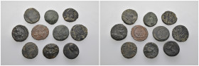 Weight 18.01 gr, 10 pieces Bronze Roman Group coins. Sold as seen.