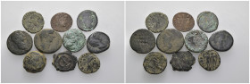 Weight 27.18 gr, 10 pieces Bronze Roman Group coins. Sold as seen.