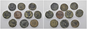 Weight 18.58 gr, 10 pieces Bronze Roman Group coins. Sold as seen.