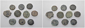 Weight 11.99 gr, 10 pieces Bronze Roman Group coins. Sold as seen.