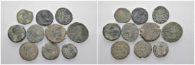 Weight 26.95 gr, 10 pieces Bronze Roman Group coins. Sold as seen.
