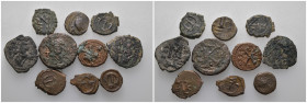 Weight 24.89 gr, 10 pieces Bronze Byzantine Group coins. Sold as seen.
