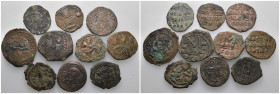 Weight 66.72 gr, 10 pieces Bronze Byzantine Group coins. Sold as seen.