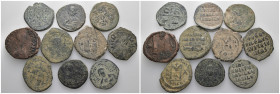 Weight 103.77 gr, 10 pieces Bronze Byzantine Group coins. Sold as seen.