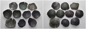 Weight 32.91 gr, 10 pieces Bronze Byzantine Group coins. Sold as seen.