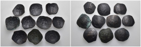 Weight 29.68 gr, 10 pieces Bronze Byzantine Group coins. Sold as seen.