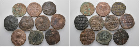 Weight 102.79 gr, 10 pieces Bronze Byzantine Group coins. Sold as seen.