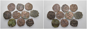 Weight 66.89 gr, 10 pieces Bronze Byzantine Group coins. Sold as seen.