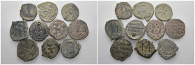 Weight 62.56 gr, 10 pieces Bronze Byzantine Group coins. Sold as seen.