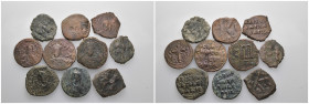 Weight 55.80 gr, 10 pieces Bronze Byzantine Group coins. Sold as seen.