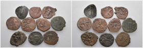 Weight 51.48 gr, 10 pieces Bronze Byzantine Group coins. Sold as seen.