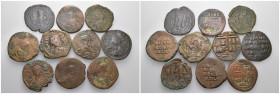 Weight 138.59 gr, 10 pieces Bronze Byzantine Group coins. Sold as seen.