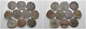 Weight 89.00 gr, 10 pieces Bronze Byzantine Group coins. Sold as seen.