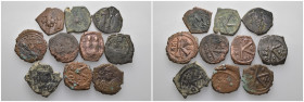 Weight 50.21 gr, 10 pieces Bronze Byzantine Group coins. Sold as seen.
