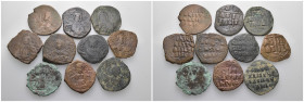 Weight 100.70 gr, 10 pieces Bronze Byzantine Group coins. Sold as seen.