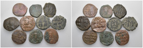 Weight 98.20 gr, 10 pieces Bronze Byzantine Group coins. Sold as seen.
