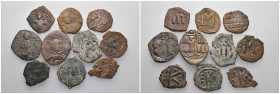 Weight 45.48 gr, 10 pieces Bronze Byzantine Group coins. Sold as seen.