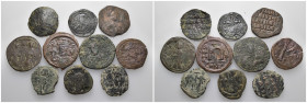 Weight 73.71 gr, 10 pieces Bronze Byzantine Group coins. Sold as seen.