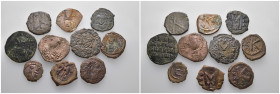 Weight 47.83 gr, 10 pieces Bronze Byzantine Group coins. Sold as seen.