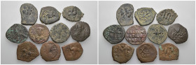 Weight 53.86 gr, 10 pieces Bronze Byzantine Group coins. Sold as seen.