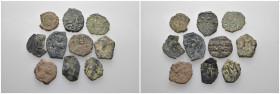 Weight 25.55 gr, 10 pieces Bronze Byzantine Group coins. Sold as seen.