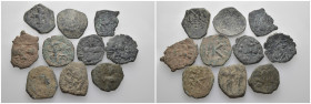 Weight 46.00 gr, 10 pieces Bronze Byzantine Group coins. Sold as seen.