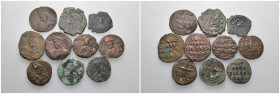 Weight 58.69 gr, 10 pieces Bronze Byzantine Group coins. Sold as seen.