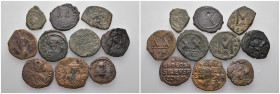 Weight 44.60 gr, 10 pieces Bronze Byzantine Group coins. Sold as seen.