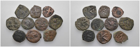 Weight 40.59 gr, 10 pieces Bronze Byzantine Group coins. Sold as seen.