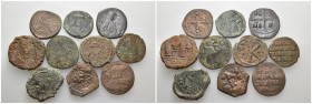 Weight 80.00 gr, 10 pieces Bronze Byzantine Group coins. Sold as seen.