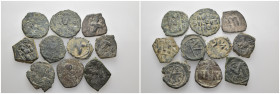 Weight 43.00 gr, 10 pieces Bronze Byzantine Group coins. Sold as seen.
