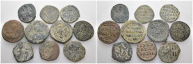 Weight 98.89 gr, 10 pieces Bronze Byzantine Group coins. Sold as seen.
