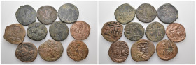 Weight 122.72 gr, 10 pieces Bronze Byzantine Group coins. Sold as seen.