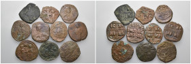 Weight 71.73 gr, 10 pieces Bronze Byzantine Group coins. Sold as seen.