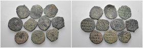 Weight 57.99 gr, 10 pieces Bronze Byzantine Group coins. Sold as seen.