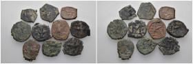 Weight 36.43 gr, 10 pieces Bronze Byzantine Group coins. Sold as seen.
