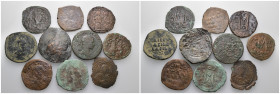 Weight 117.93 gr, 10 pieces Bronze Byzantine Group coins. Sold as seen.