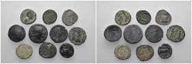 Weight 21.39 gr, 10 pieces Bronze Mix Group coins. Sold as seen.