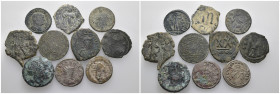 Weight 44.65 gr, 10 pieces Bronze Mix Group coins. Sold as seen.