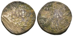 Weight 7.49 gr - Diameter 20 mm Greek Bronze Coin PONTUS, Amisos . Circa 85-65 BC. Æ….Aegis / AMI-SOU, Nike walking right, holding palm tied with fill...