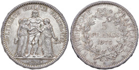 FRANCIA Terza repubblica (1871-1940) 5 Franchi 1873 A - Gad. 745a AG (g 25,00) 
SPL