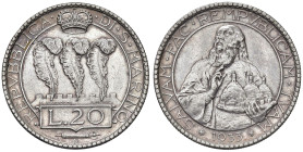 SAN MARINO Vecchia monetazione (1864-1938) 20 Lire 1933 - Gig. 4 AG (g 15,04) 
SPL