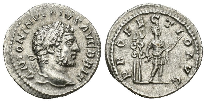 Caracalla AD 211-217. Rome AR Denar (3.38 Gr. 19mm.)
laureate head right 
Rev. C...